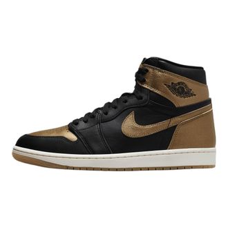 Nike Air Jordan 1 Retro High Og Mens Fashion Trainers in Black Gold - 8.5 UK
