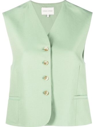 Loulou Studio button-front tailored waistcoat - Green