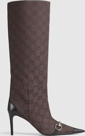 Gucci Womens Donna Boot, Brown, Fabric