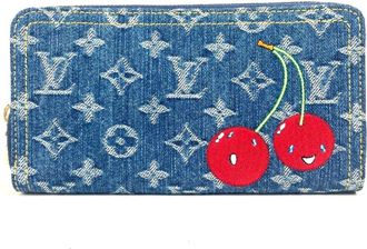 Louis Vuitton Monogram Denim Blue Long Wallet (Bi-Fold) (Pre-Owned)