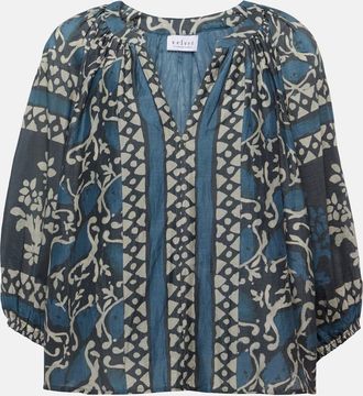 Velvet Dayana printed cotton and silk blouse