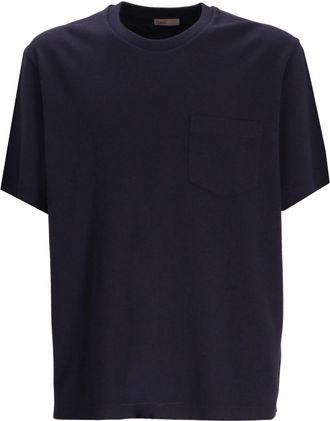 Herno T-shirt met opgestikte zak - Blauw