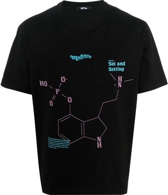 MSFTSrep graphic-print cotton T-shirt - men - Cotton - L - Black