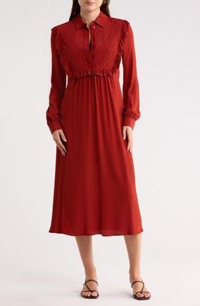 Longchamp Long Sleeve Midi Dress in Sienna at Nordstrom Rack, Size 4 Us / 36 Fr