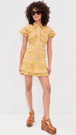 Alexis Lera Mini Dress In Lemon Stripe