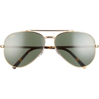 Ray-Ban New Aviator 62mm Oversize Pilot Sunglasses in Legend Gold /Green at Nordstrom