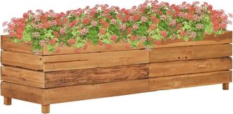vidaXL Vidaxl - Arriate Elevado Madera De Teca Reciclada Y Acero 150x40x38 Cm