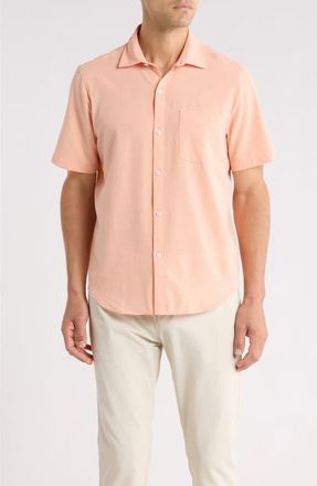 Tommy Bahama Bahama Coast Sintra Stripe IslandZone Short Sleeve Button-Up Shirt in Spiced Coral at Nordstrom, Size Xx-Large