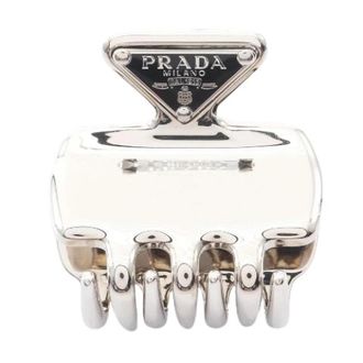 Prada Pre-owned Acciaio+Smalto Roestvrij Staal Haaraccessoire - Dames - Vintage Accessoires - Grijs - ONE Size - Vintage