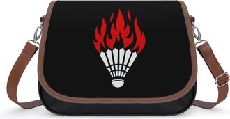Generic Badminton Flaming Fashion Womens Crossbody Bags Novelty Handbag Shoulder Bag Purse