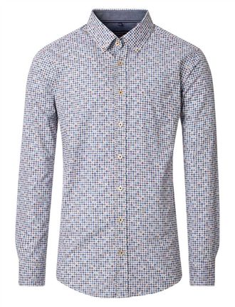 Casamoda modieus blauw geprint Casa Moda casual fit overhemd