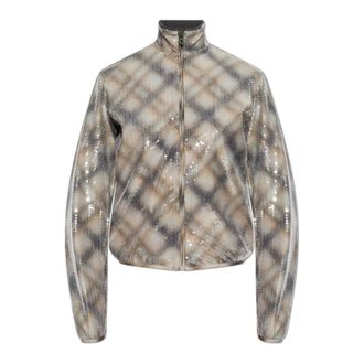 Diesel Hoodies & sweatvesten, Dames, Grijs, M, Pailletten, F-Erequins Sweatshirt