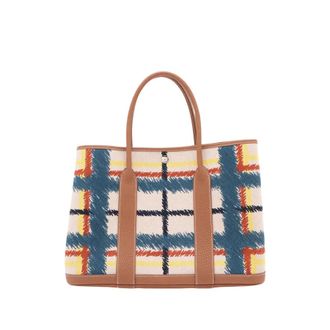 Herm&egrave;s Pre-owned Hermes Toile and Negonda Tartan Cross Garden Party 36 Ladies HC5XMOCFGEIDGD33