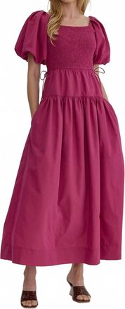 Entro Puff Sleeve Maxi Dress In Orchid