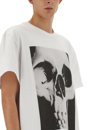 Alexander McQueen Skull Print Cotton T-Shirt - White