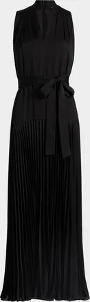 Kobi Halperin Viva Pleated Satin Maxi Dress