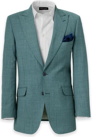 Paul Fredrick Wool Bengaline Single Breasted Peak Lapel Suit Jacket