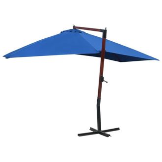 Berkfield Home Hanging Parasol with Wooden Pole 400x300 cm Blue