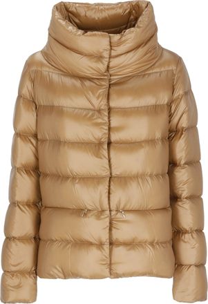 Herno Brown High Neck Quilted Down Jacket