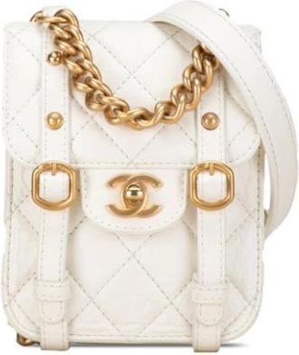 Chanel Pre-owned Mini City School - Dames - Vintage Mini Tas - Wit - ONE Size - Leer - Vintage