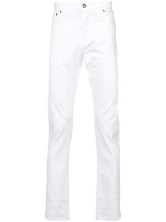 Isaia slim-fit broek - Wit