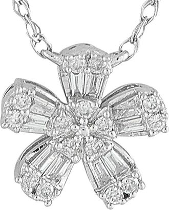 Luxury Bazaar 14kt witgouden halsketting met diamanten hanger - Zilver