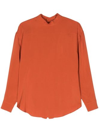 Colville lace-up crepe blouse - Orange