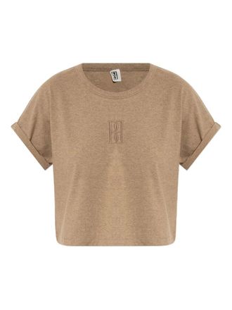 By Malene Birger Hrdalia embroidered-logo T-shirt - Neutrals