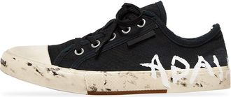 Balenciaga (WMNS) Balenciaga Paris Low Top Graffiti Sneakers Black and White Destroyed Cotton 688757W3RR51099