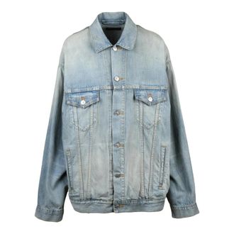 Balenciaga Dames, Jassen, Blauw, Maat: XS Denim