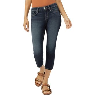 Silver Jeans Co Elyse Curvy Mid Rise Capri Jeans in Bay St. Louis at Nordstrom, Size 24