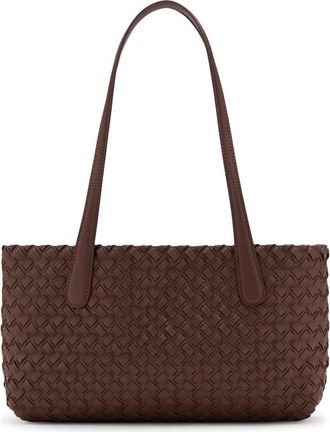 Mango Braided Faux Leather Tote Bag in Brown at Nordstrom