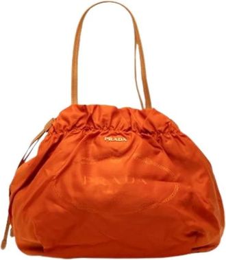 Prada Pre-owned Bucket Bags, female, Orange, Size: ONE SIZE Pre-owned Vintage Tote Bag
