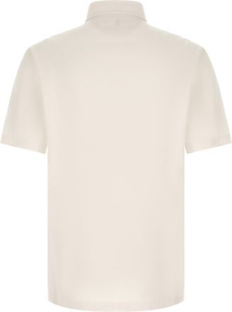 Brunello Cucinelli Mens White Virgin Wool Polo Shirt