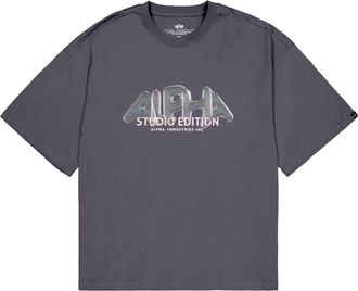 Alpha Industries T-Shirt ALPHA INDUSTRIES Studio Edition Vibe T-Shirt, Herren, Gr. XXL, grau (vintage grau), Obermaterial: 100% Baumwolle, Shirts T-Shirt