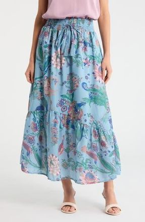 T Tahari Floral Print Skirt in Blue Floral Print at Nordstrom Rack, Size X-Small