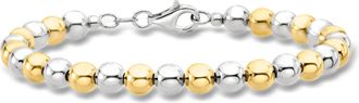 Ross-Simons Italian 6mm Sterling Silver and 18kt Gold Over Sterling Bead Bracelet