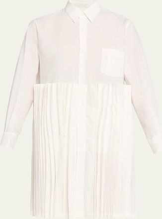 Comme Des Gar&ccedil;ons Pleated Mini Shirtdress