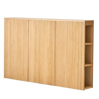 Nordlys Headboard 160 cm Solid Wood with Storage in Brown | Size: EU King