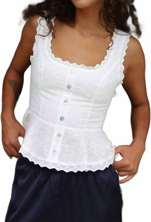 Nia Logan Peplum Top In Off White