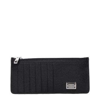 Dolce & Gabbana Herrens Kartenetui aus Leder Schwarz
