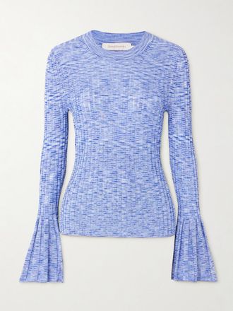 Zimmermann Pullover In Maglia A Coste Mouline - Blu
