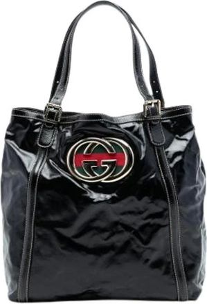 Gucci Pre-owned Tote Bags, female, Black, Size: ONE SIZE Pre-owned Vintage Leather Tote