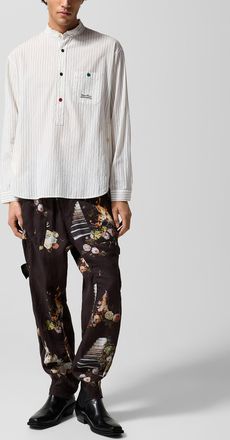 Undercover Mens Still life print linen pant