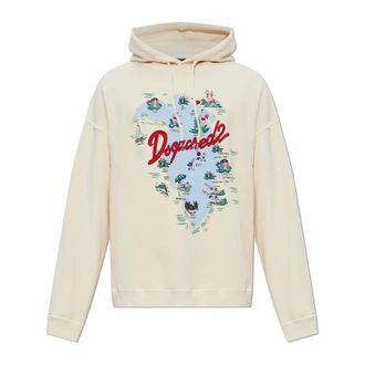 Dsquared2 Hoodies, male, Beige, Size: 2XL Logo Sweatshirt