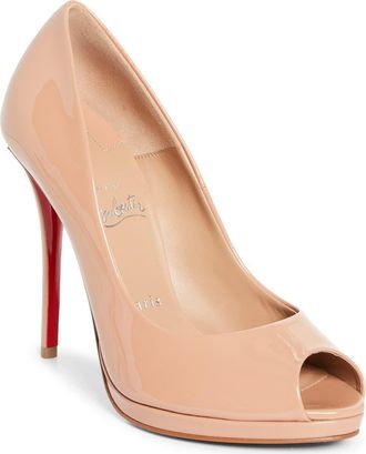 Christian Louboutin Lady Z Peep Toe Pump in Blush/Blush at Nordstrom, Size 11.5Us