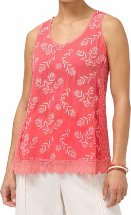 Johnny Was Wayne Tossed Floral Tank In Claypso Coral