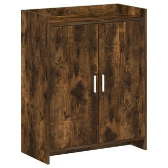 vidaXL Armario Zapatero Con Puerta Roble Ahumado 73,5 X 36 X 92 Cm Vidaxl