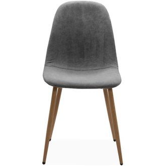 Calicosy Calicosy - Set di 4 sedie in velluto a coste grigio con gambe in legno L43 cm - anya