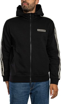 Emporio Armani Hoodie Met Ritsvak Met Logo, Zwart